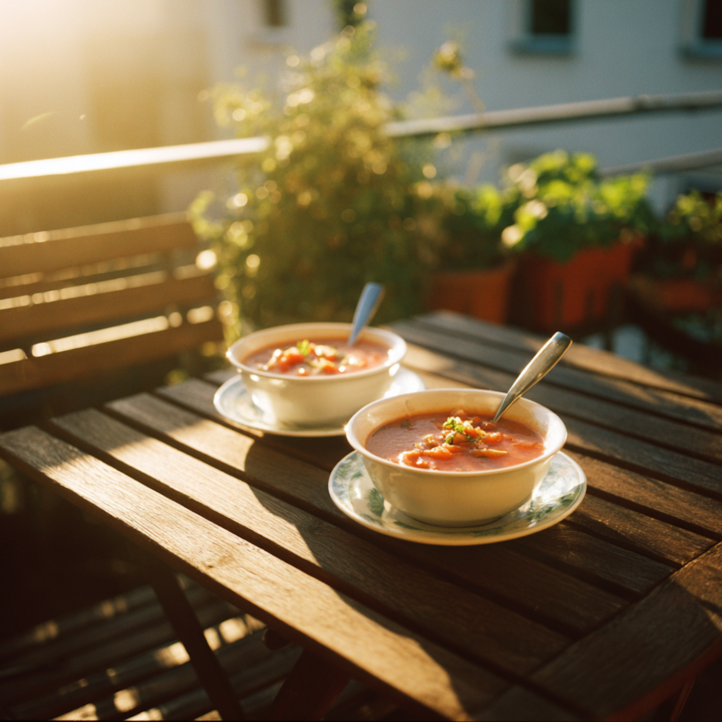 Kalte Tomaten-Melonen-Suppe mit Chili-Kick